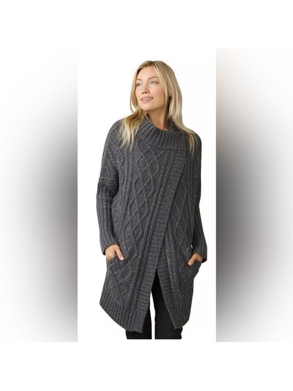Prana “Delaney Duster” Sweater. Heavy Cable kit. Size Medium. Exc preowned cond!